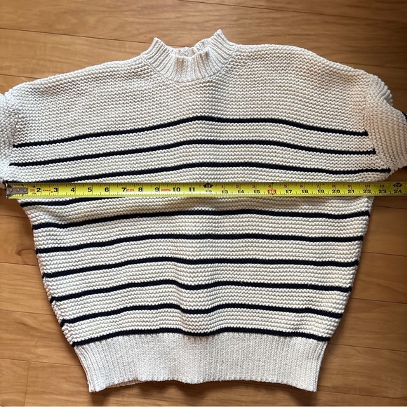 Alex Mill Stripe Cotton Sweater Button Front / Back Crewneck - Wear TWO ways! - Picture 6 of 15